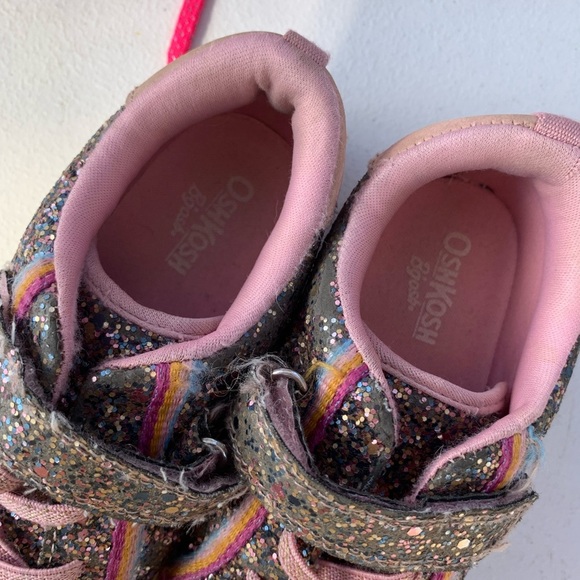 Oshgosh size 12 M Kids Glitter Sneakers with Pink Accents - Picture 2 of 5